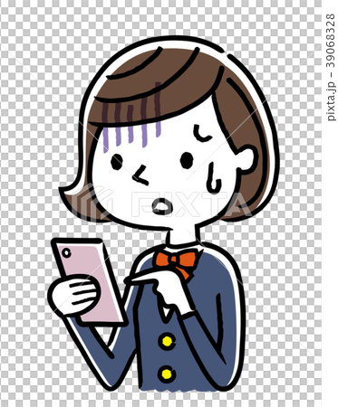 女子学生：スマートフォン 39068328