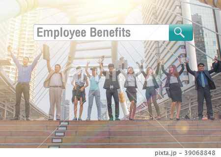 Businessman and women hold hands up for the unity and successful 39068848