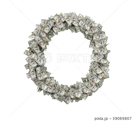 3d rendering of a large isolated letter O made of 39069807