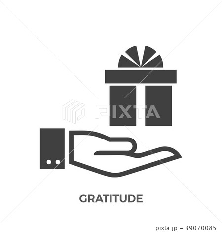 Gratitude Glyph Vector Icon. 39070085