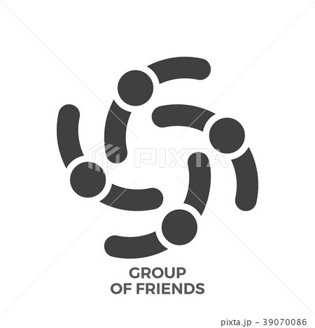 Group of Friends Glyph Vector Icon. 39070086