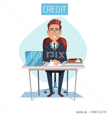 Vector cartoon manager in credit office workplace Vector cartoon manager in credit office workplace 39071276