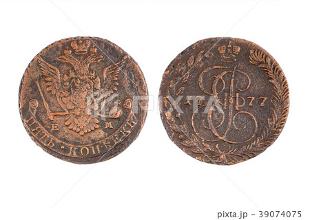 Russian copper coin 5 kopeks (kopeyka) 1777 Cather 39074075