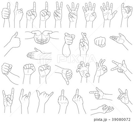 Hand Pose Hand Gesture Stock Illustration