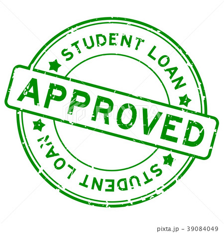 Grunge green student loan approved rubber stamp 39084049