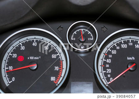 Car dashboard. Tachometer, speedometer and fuel Car dashboard. Tachometer, speedometer and fuel 39084057