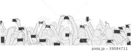Concert audience cheering and recording with phone 39084711
