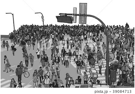 Illustration of Tokyo Shibuya Crossing Illustration of Tokyo Shibuya Crossing 39084713
