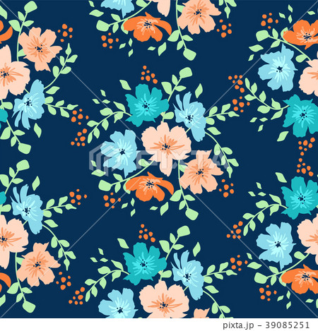 vector seamless floral pattern with daisy flowers 39085251