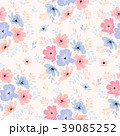vector seamless floral pattern with cosmos flowers 39085252