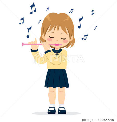 Girl Playing Flute Girl Playing Flute 39085540