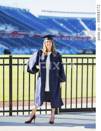 Portrait of graduate student in stadium Portrait of graduate student in stadium 39088772