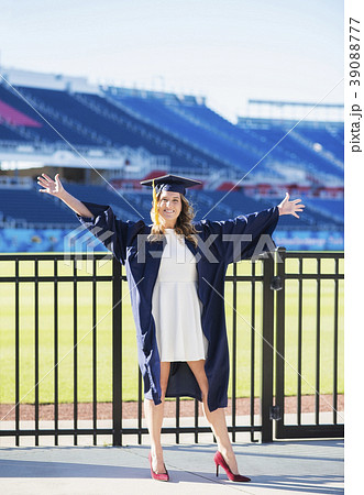 Portrait of graduate student in stadium 39088777