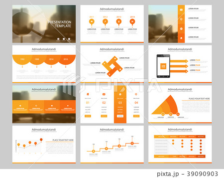 Orange Abstract presentation templates Infographic 39090903