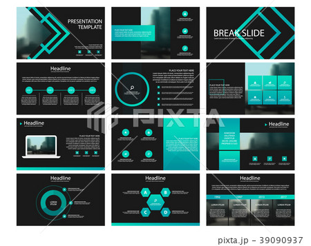 Green Abstract presentation templates Infographic 39090937