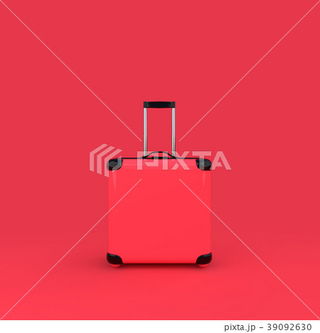 Travel suitcase pink color isolated 39092630