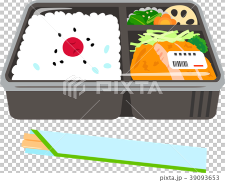 市販の弁当と割り箸 39093653