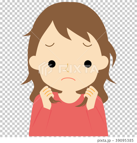 くせ毛に悩む女性 39095385
