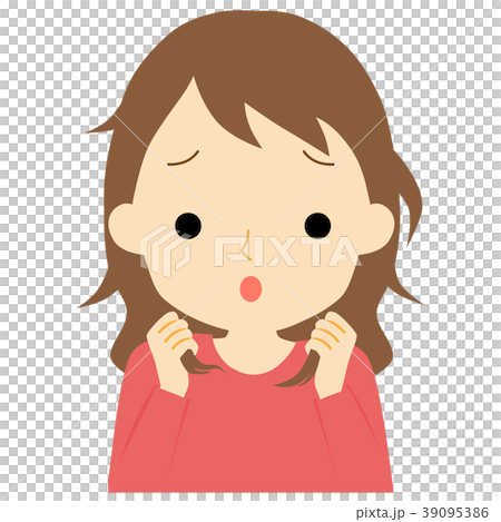くせ毛に悩む女性 39095386