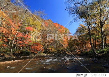 紅葉と渓流 39096334