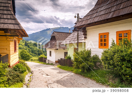 A street with ancient houses. A street with ancient houses. 39098008