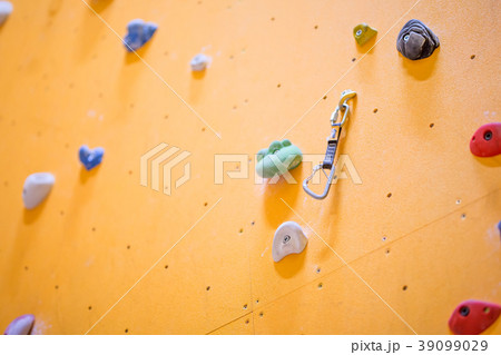 Climbing Wall. Climbing wall with colorful rocks 39099029