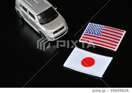 国旗ワッペンと模型自動車 39099826