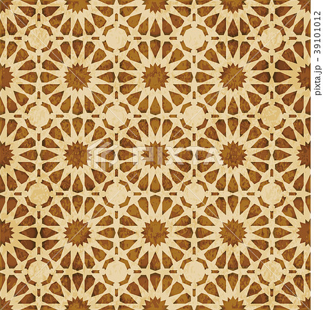 Retro brown Islam seamless geometry background 39101012