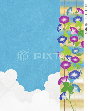 夏空　入道雲　アサガオ(和紙の風合い) 39101248