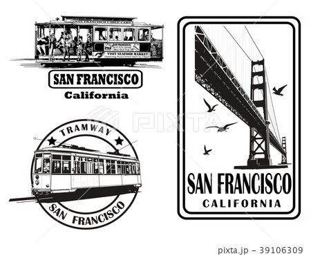 Set of very detailed logos about San Francisco 39106309