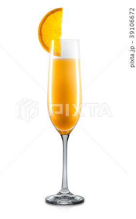Mimosa cocktail with slice of orange on white Mimosa cocktail with slice of orange on white 39106672