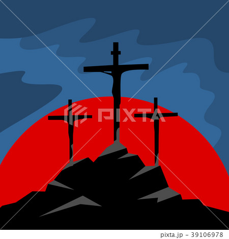 Crucifixion. Three crosses on Calvary. 39106978