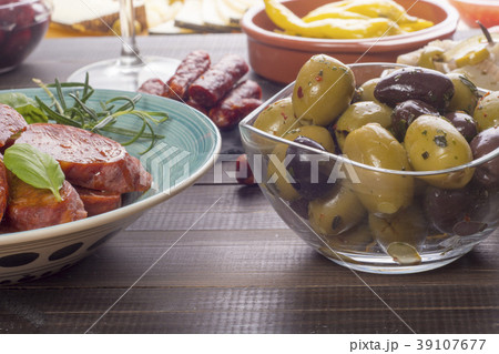 Appetizers tapas on table Appetizers tapas on table 39107677