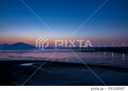 [愛知県]　蔵王山　田原湾　干潟　ブルーモーメント 39109087
