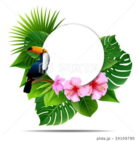 Tropical island circlet of beautiful plants Tropical island circlet of beautiful plants 39109790