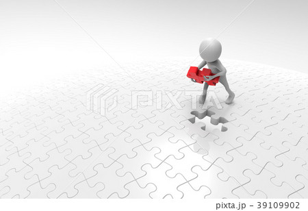 ジグソーパネルをはめる人 39109902
