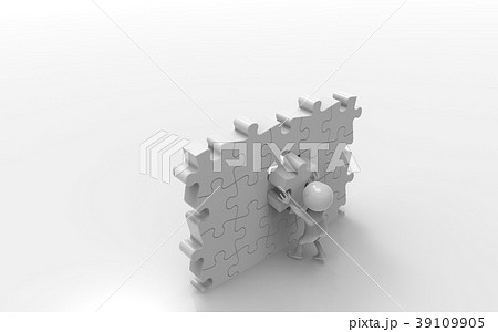 ジグソーパネルをはめる人 39109905