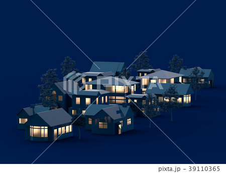 CGの夜の街並み 39110365