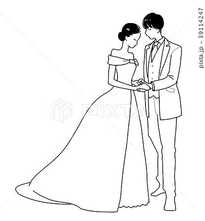 花嫁と花婿のイラスト素材