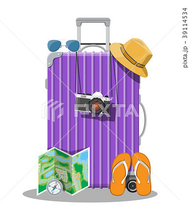 Plastic travel bag. Plastic case with wheels. Plastic travel bag. Plastic case with wheels. 39114534