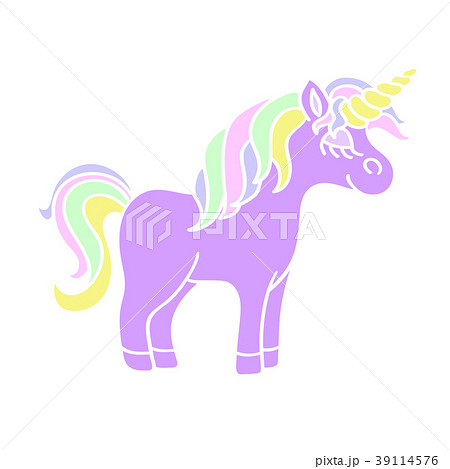 Cute unicorn icon on the white background 39114576