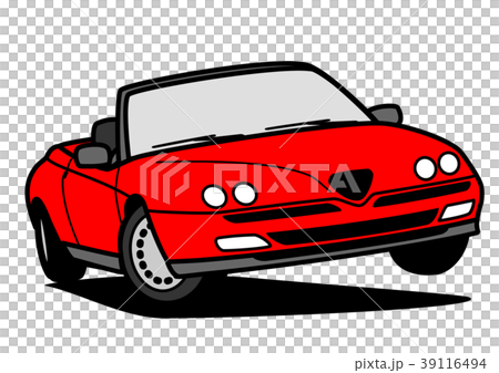 Italian open car red car illustration 39116494