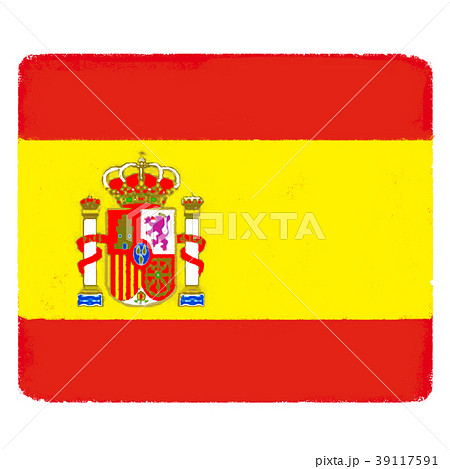 国旗 手描き スペインのイラスト素材