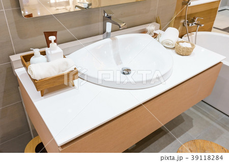 bathroom with sink basin faucet and mirror bathroom with sink basin faucet and mirror 39118284