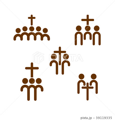 Set of church logo. Christian fellowship icon 39119335