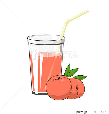 Glass With Peach Juiceのイラスト素材