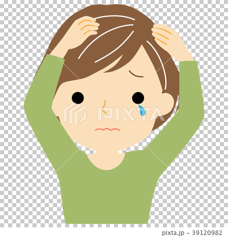 白髪に悩む女性 白髪に悩む女性 39120982