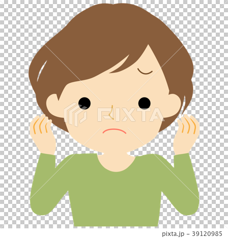 広がる髪に悩む女性 39120985