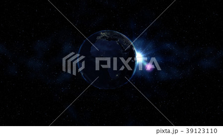 Planet Earth in black and blue Universe of stars. Planet Earth in black and blue Universe of stars. 39123110
