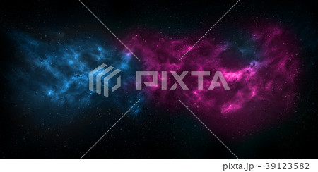 Night sky with stars and nebula. Blue and pink 39123582